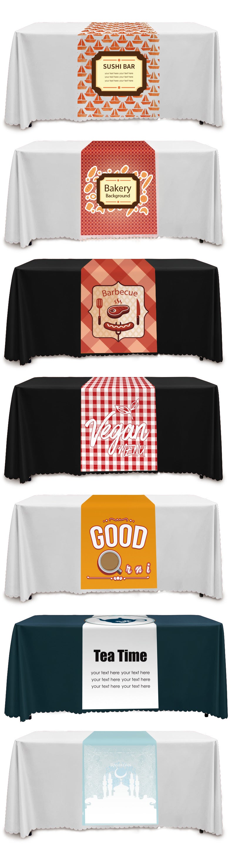 6' Table Cover Custom Size Rectangular Table Cloth