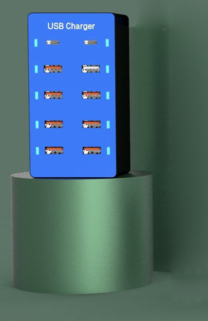 10 Port High Speed Charger 2 Type-C 8 USB