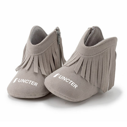 Cotton Baby Booties With Gripper Soles (0-6m)