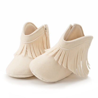Cotton Baby Booties With Gripper Soles (0-6m)