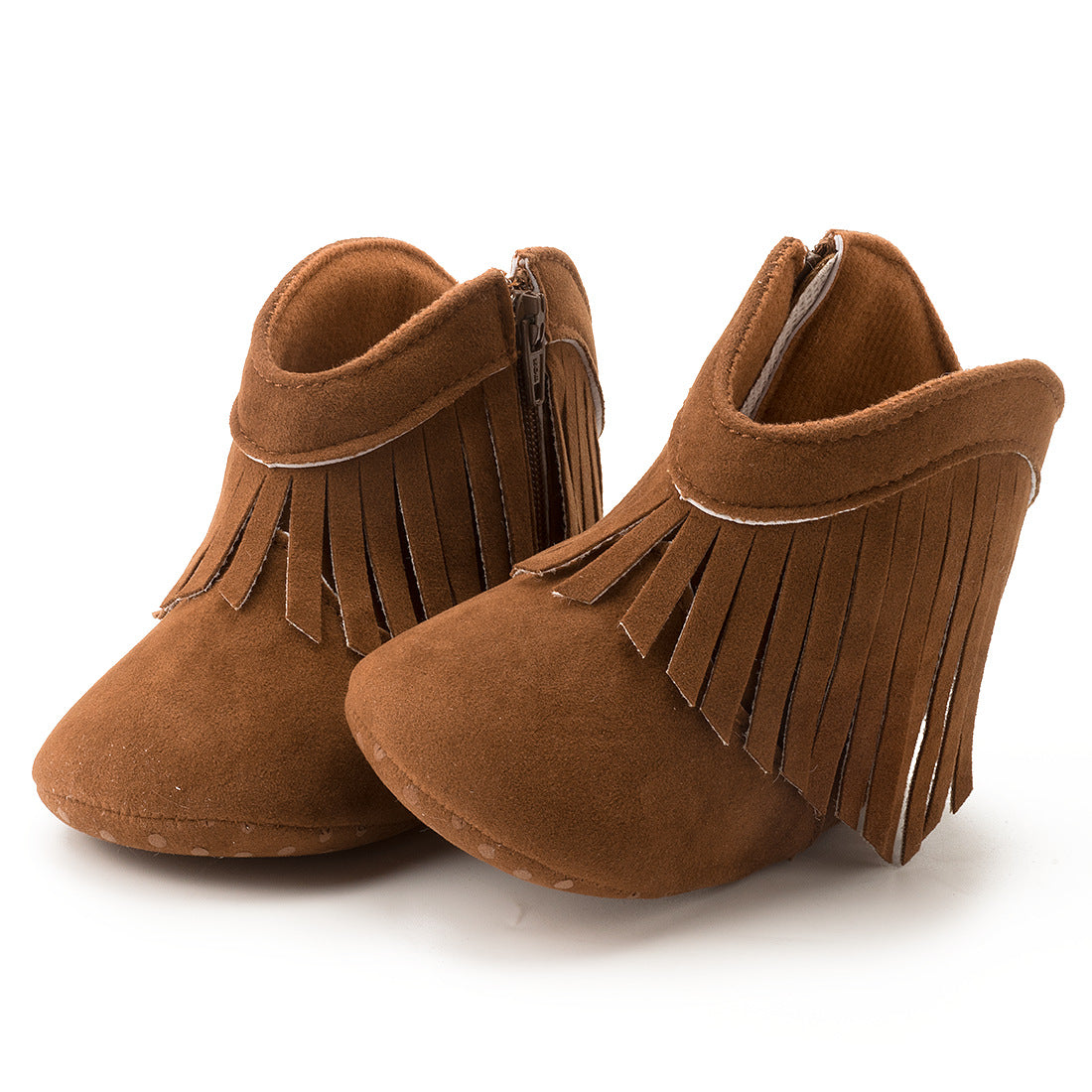 Cotton Baby Booties With Gripper Soles (0-6m)