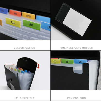 File Organizer13 Pocket Expanding File Folder with Labels, Plastic Expandable File Folder