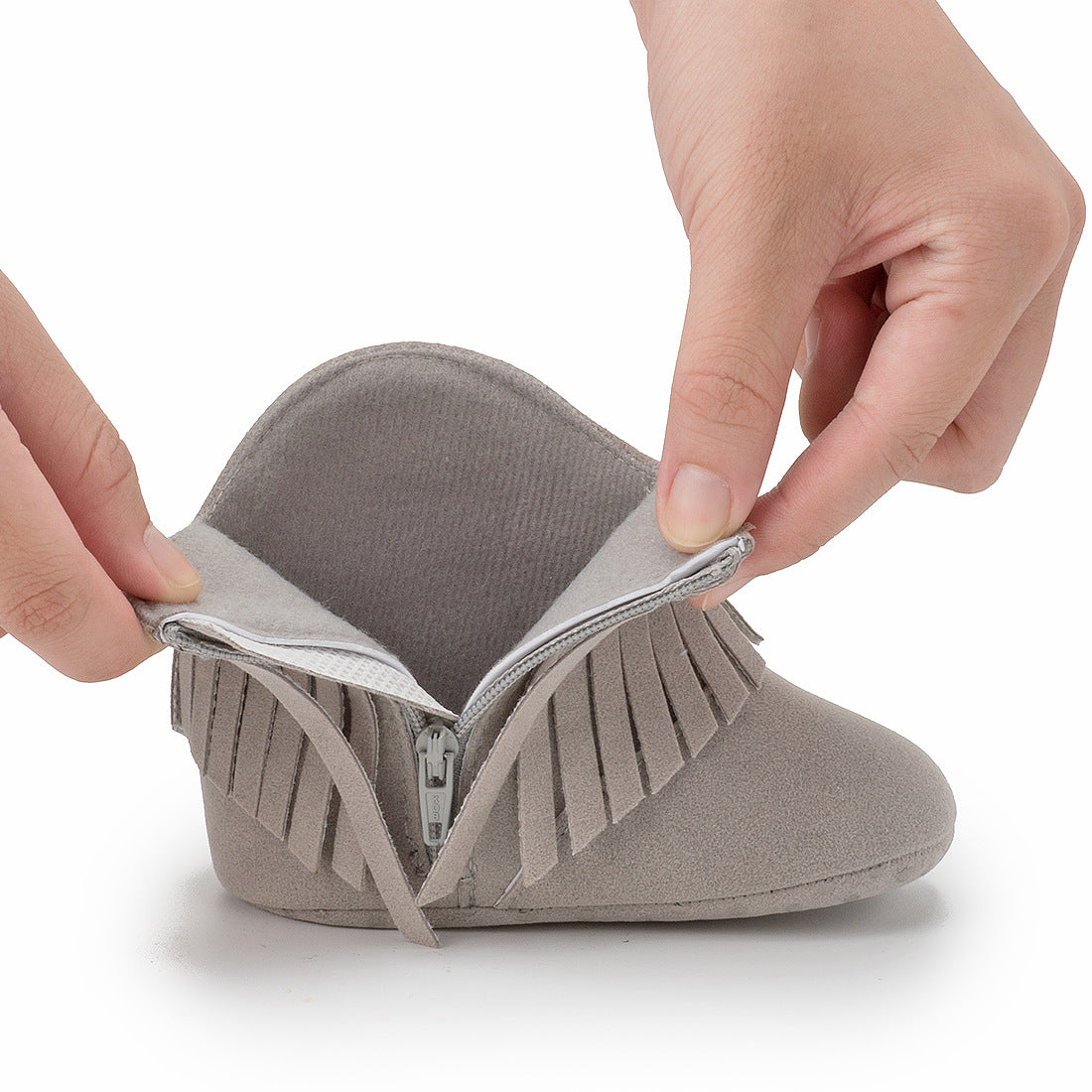 Cotton Baby Booties With Gripper Soles (0-6m)