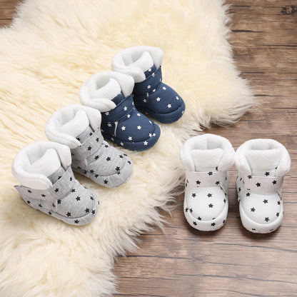 Cotton Baby Booties With Gripper Soles (0-6m)