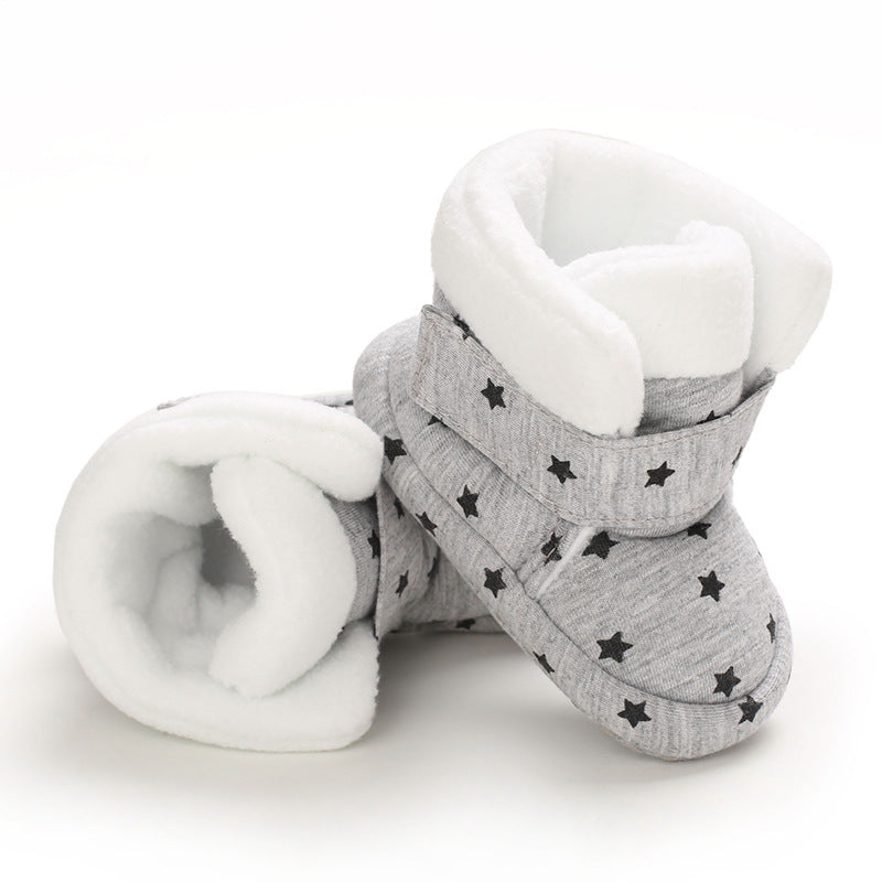 Cotton Baby Booties With Gripper Soles (6-12m)
