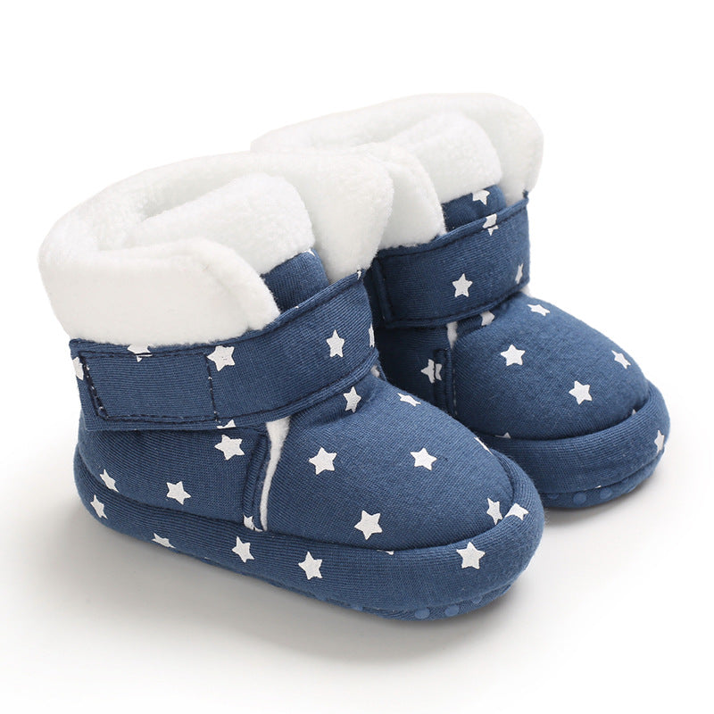 Cotton Baby Booties With Gripper Soles (0-6m)