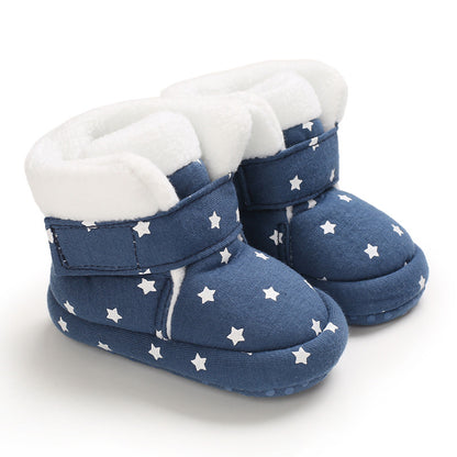 Cotton Baby Booties With Gripper Soles (0-6m)