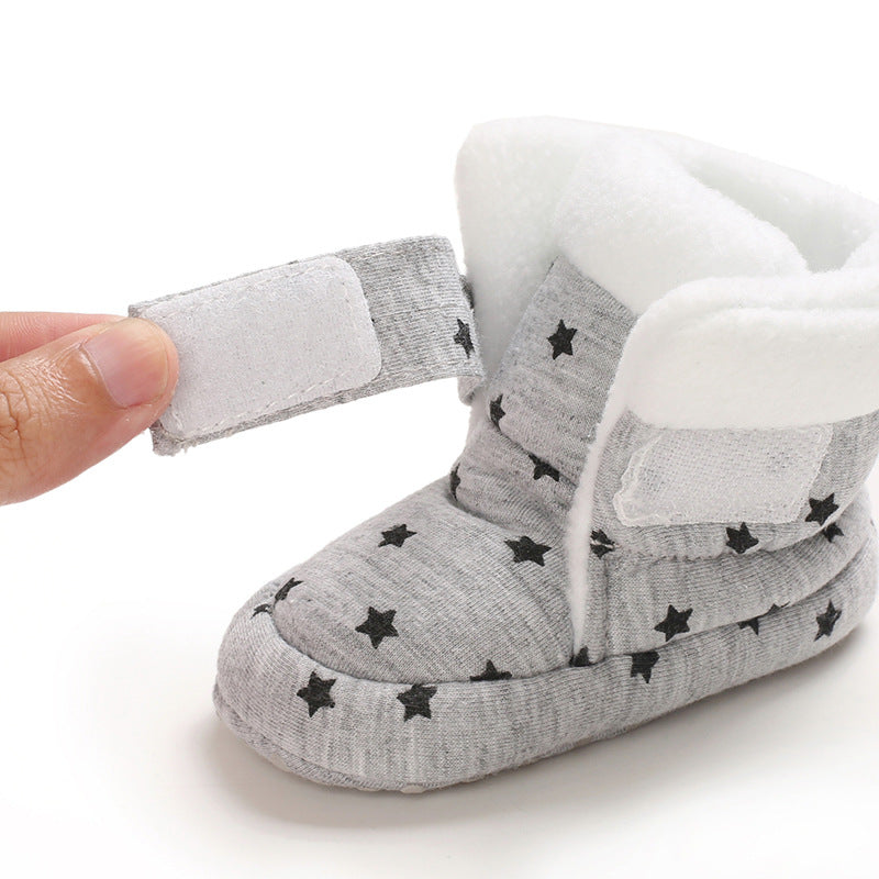 Cotton Baby Booties With Gripper Soles (0-6m)