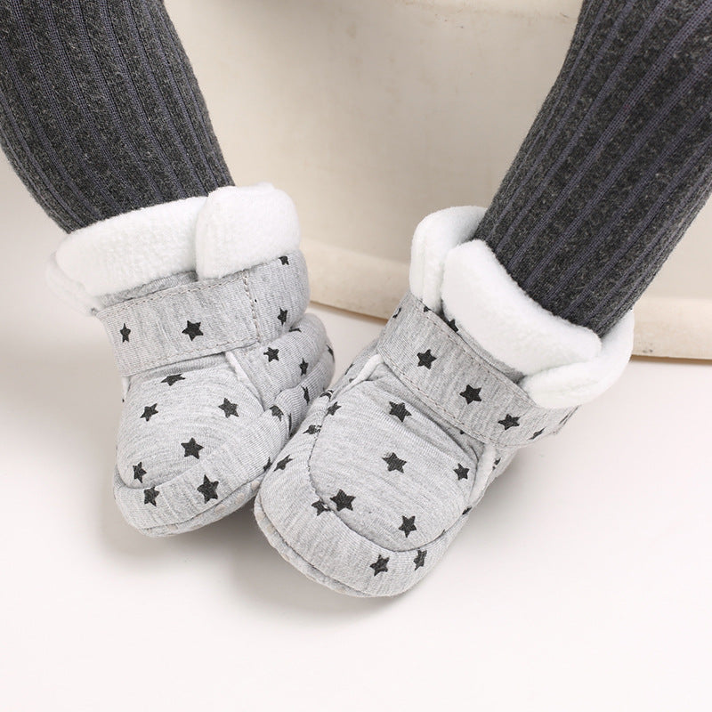 Cotton Baby Booties With Gripper Soles (6-12m)