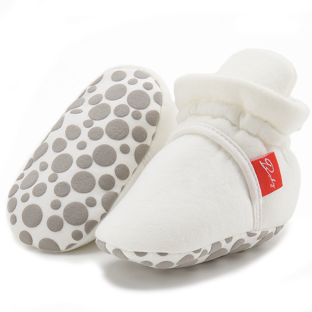 Cotton Baby Booties With Gripper Soles (0-6m)