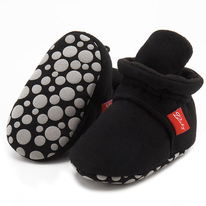 Cotton Baby Booties With Gripper Soles (0-6m)