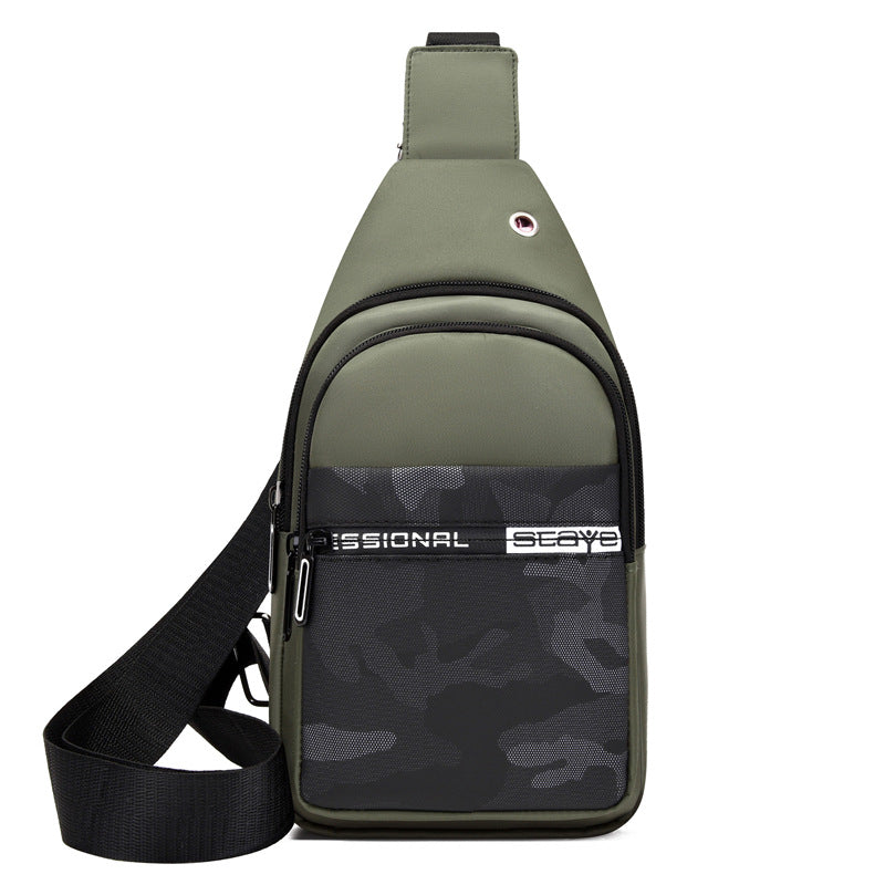 Men's Nylon Sling Bag Chest Shoulder Backpack Crossbody Bag