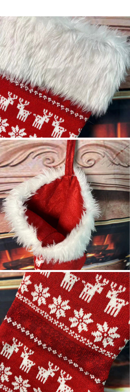 Christmas Socks Knitting Stockings Rustic Christmas Stocking Xmas Party Decorations