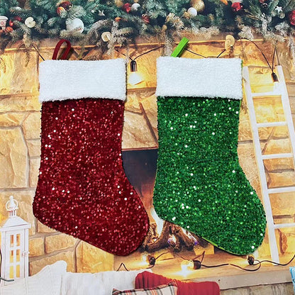 Christmas Socks Knitting Stockings Rustic Christmas Stocking Xmas Party Decorations