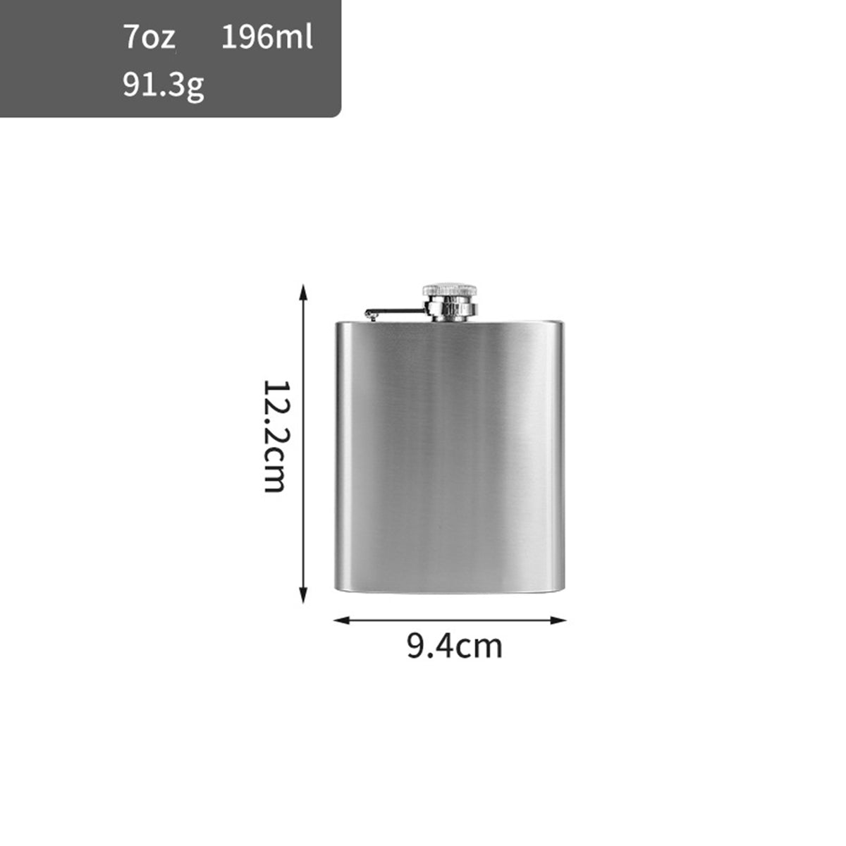 7 OZ Silver Stainless Steel Flask Women Whiskey Flask