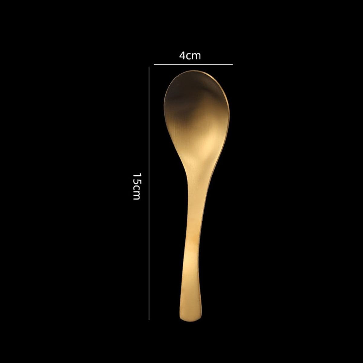 5.91" Gold Matt Surface 304 Stainless Steel Soup Spoon Ice Cream Spoon