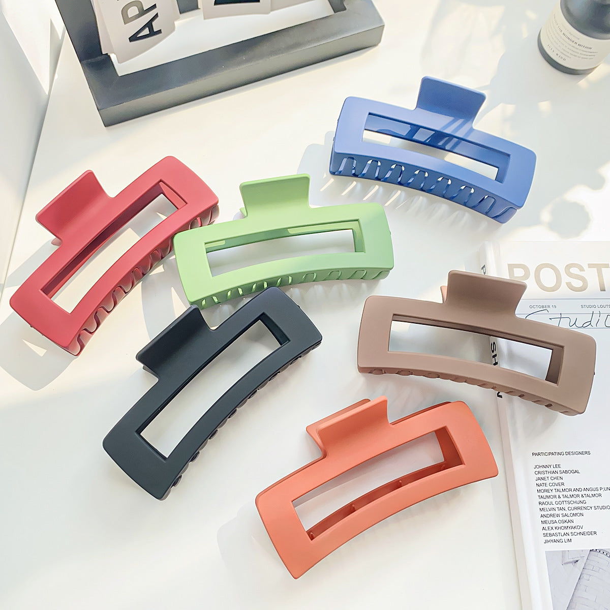 Hair Clips for Women X-Large Neutral Rectangle Hair Clips (X-Large)