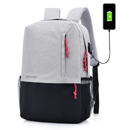 USB Connector Snow Canvas Laptop Backpack