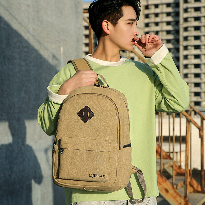 Canvas Backpack High School Backpack Casual Bag Computer Bag