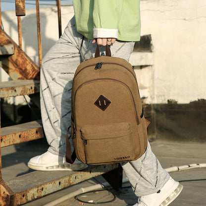 Canvas Backpack High School Backpack Casual Bag Computer Bag