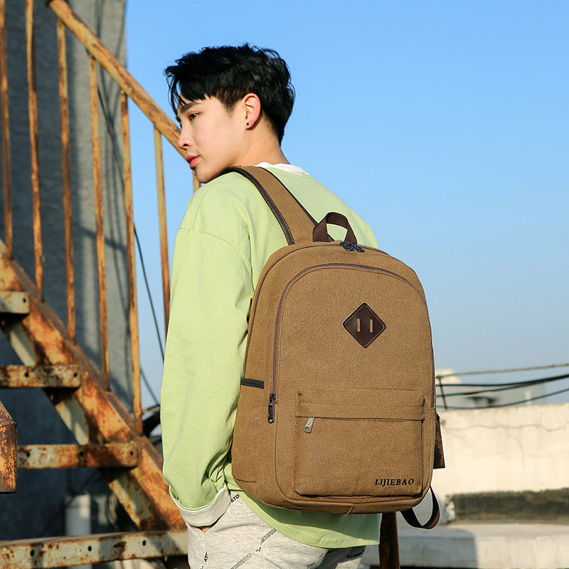 Canvas Backpack High School Backpack Casual Bag Computer Bag