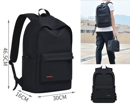 Size L Black Backpack Simple School Bag Middle School Backpack