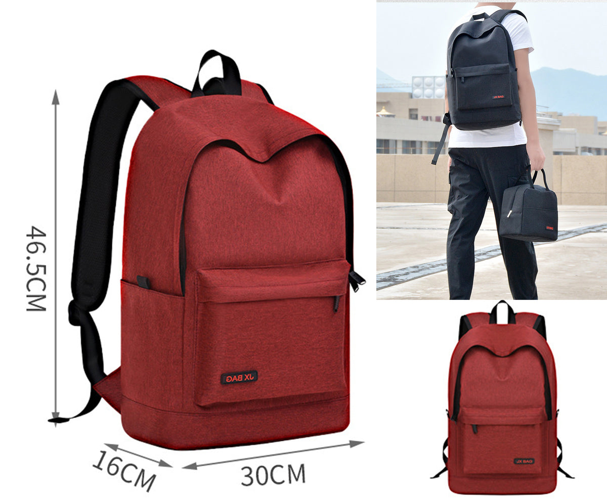 Size L Black Backpack Simple School Bag Middle School Backpack