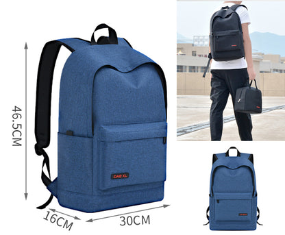 Size L Black Backpack Simple School Bag Middle School Backpack