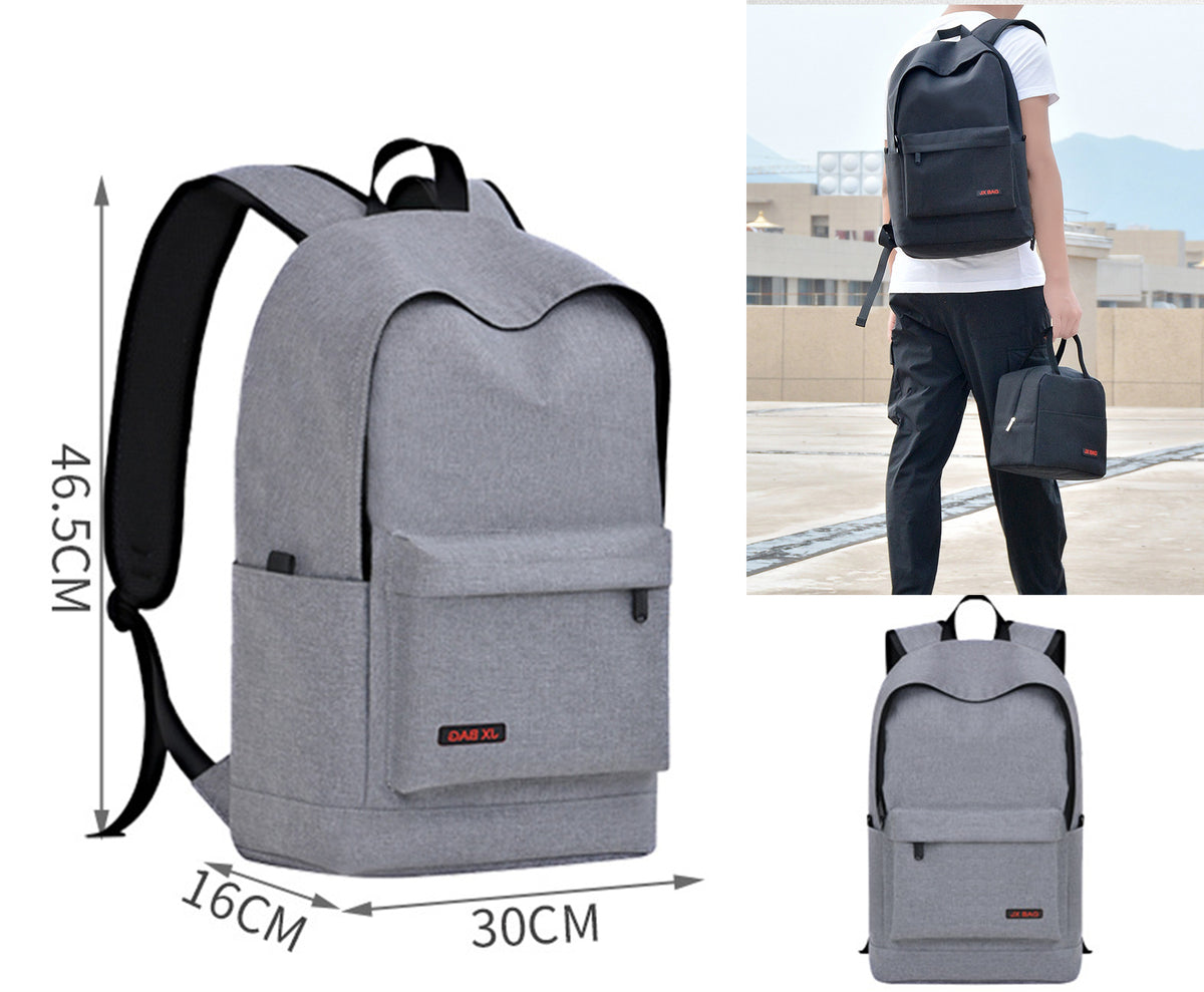 Size L Black Backpack Simple School Bag Middle School Backpack