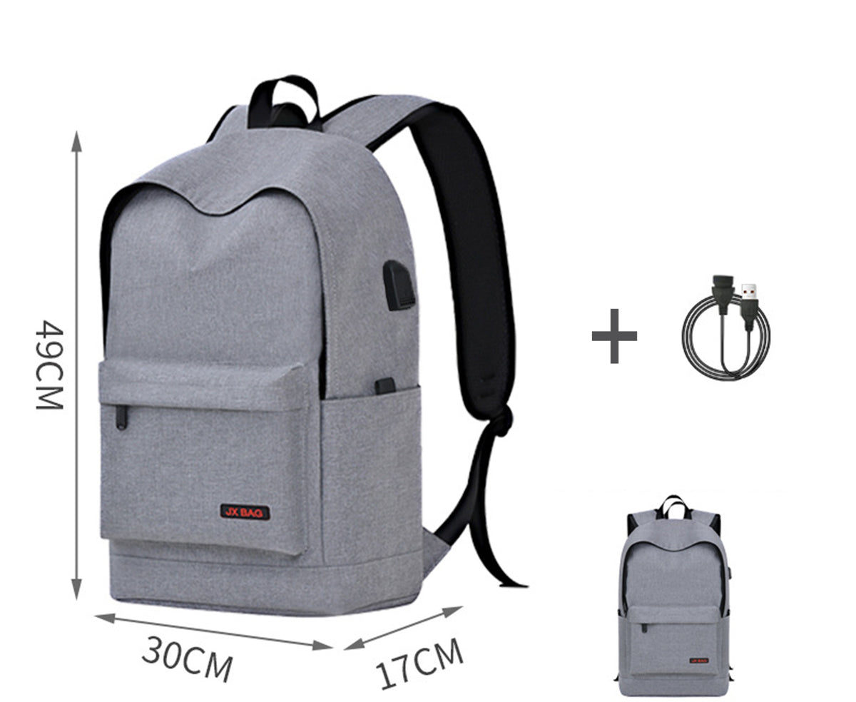 Size XL Reinforced Upgraded Style Backpack Simple School Bag Middle School Backpack USB Backpack