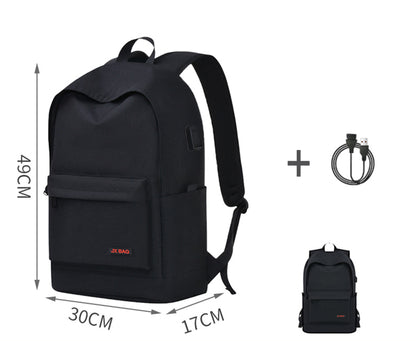 Size XL Reinforced Upgraded Style Backpack Simple School Bag Middle School Backpack USB Backpack