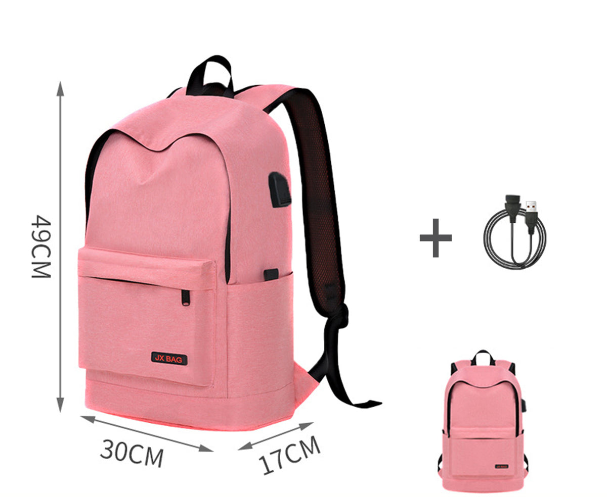 Size XL Reinforced Upgraded Style Backpack Simple School Bag Middle School Backpack USB Backpack