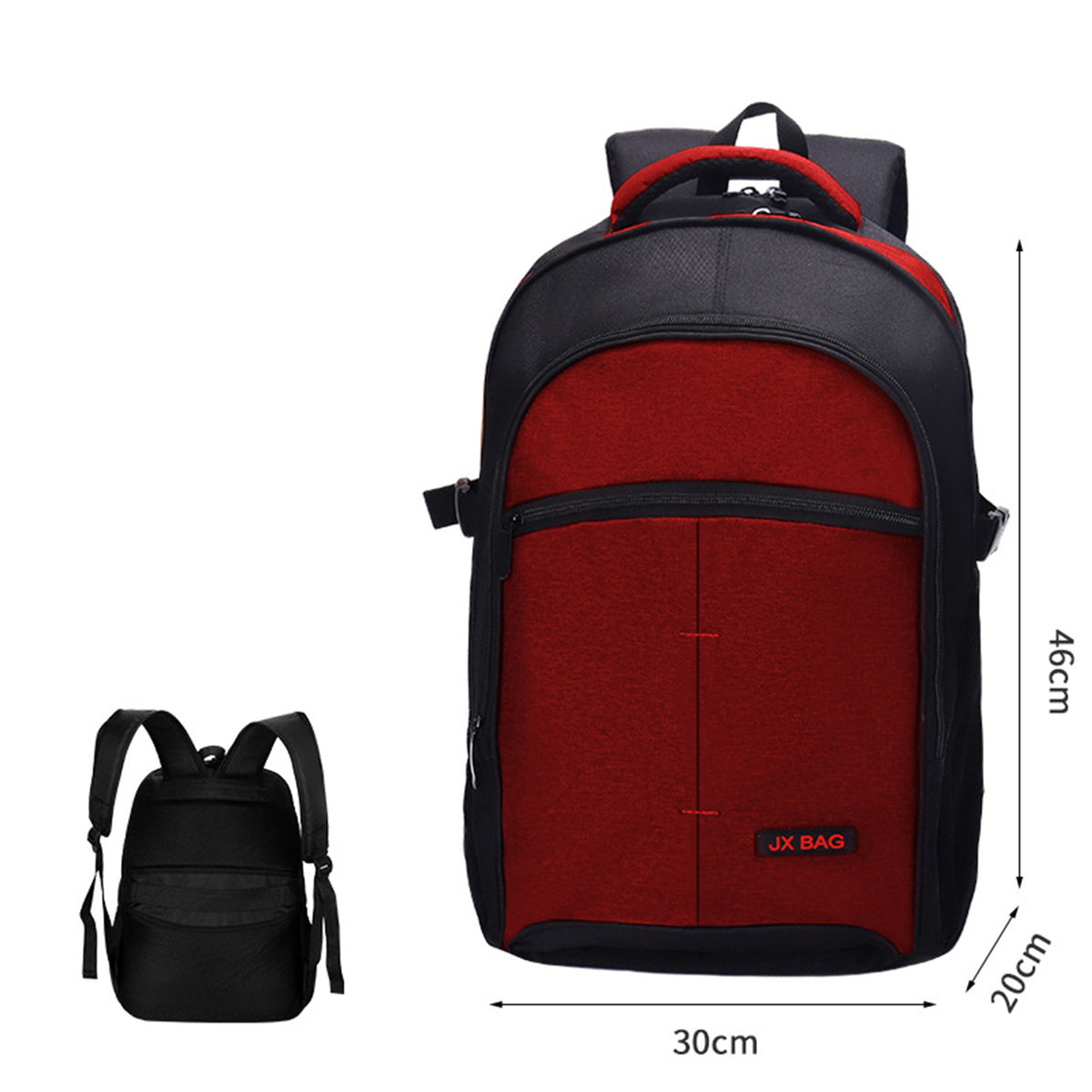 Three Inner Layers Size L Regular Style Backpack Simple Middle School Backpack USB Backpack