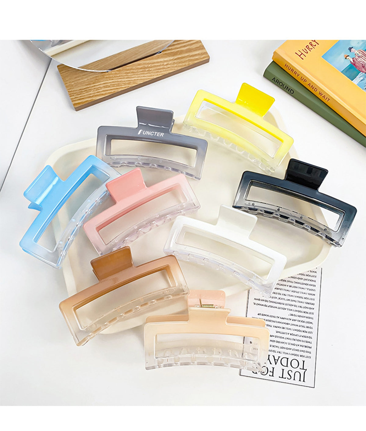 Hair Claws for Women Girls Candy Color Rectangle Hair Claw Clips