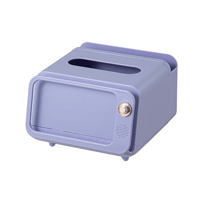 TV Tissue Box Phone Holder Funny Paper Dispenser Cover with Compartment Innovative Table Centerpiece