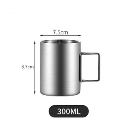 300 ml Foldable Handle Double Wall Stainless Steel Cup