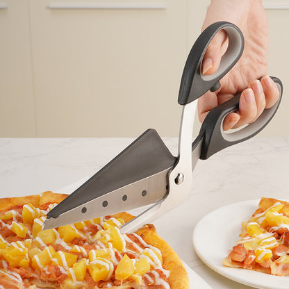 Pizza Scissors Cutter One-Handed Operation Stainless Steel Pizza Spatula Slicer