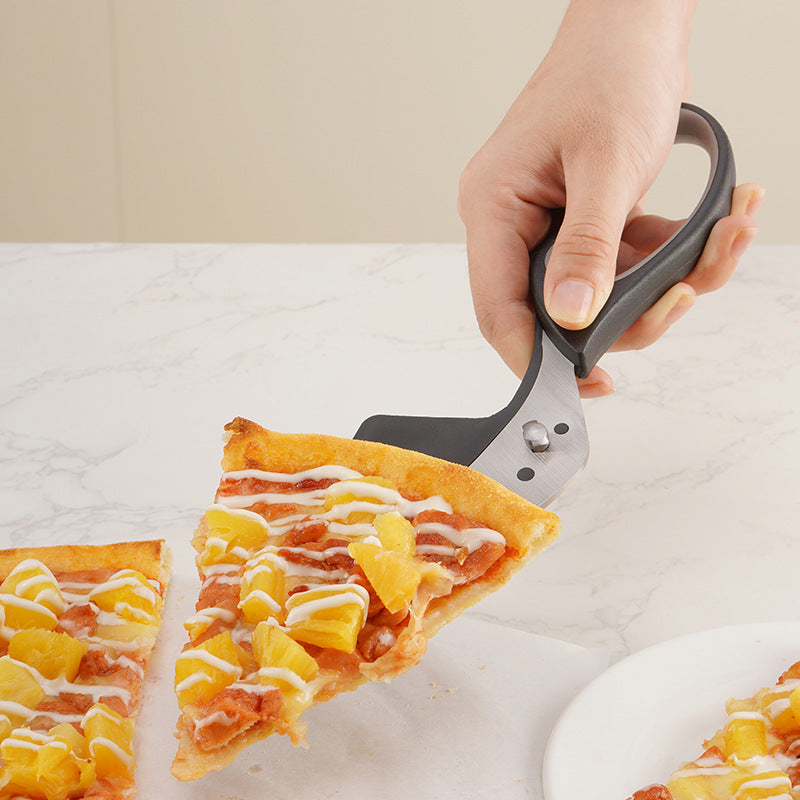 Pizza Scissors Cutter One-Handed Operation Stainless Steel Pizza Spatula Slicer