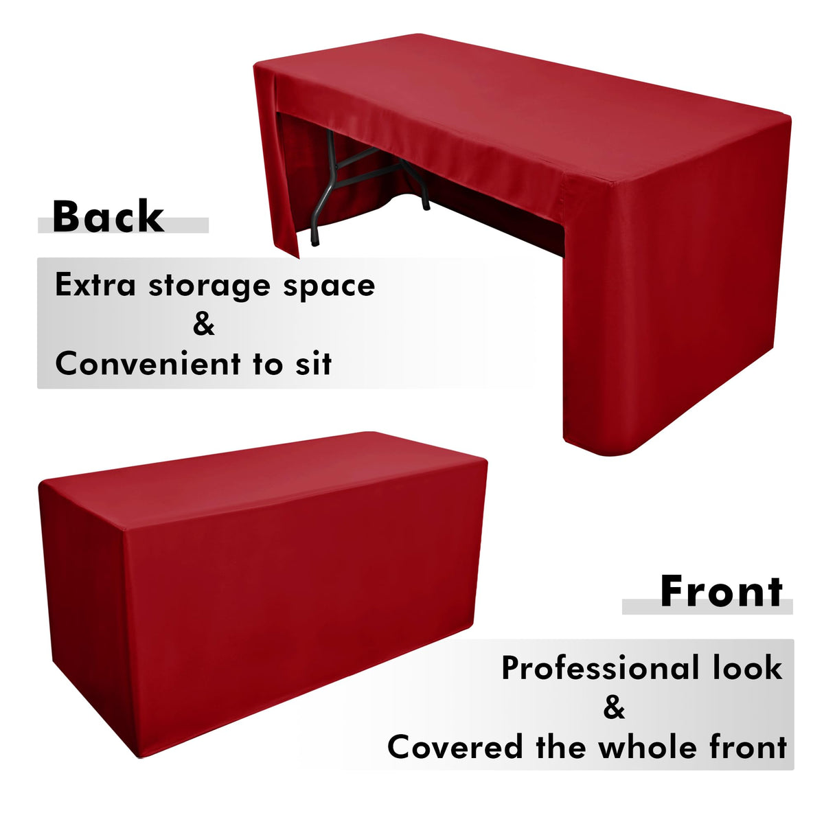 6' Table Fitted Table Cover-3 Sided
