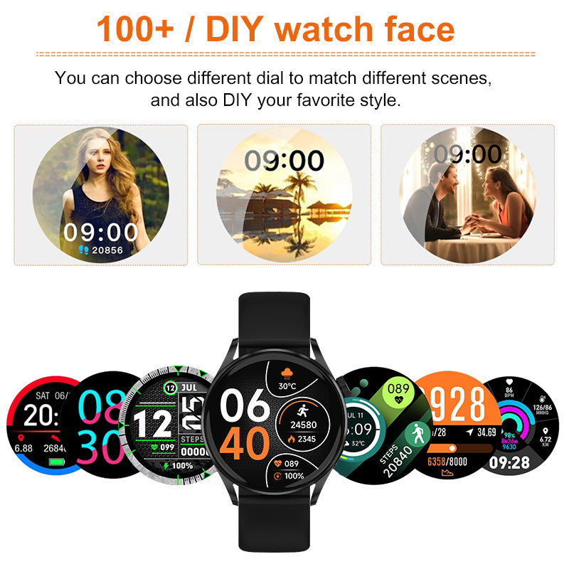 1.38 Screen Wireless Calling Watch Heart Rate Red Light Blood Oxygen AI Voice Smart Bracelet