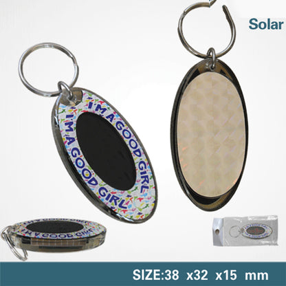 Oval Shape Solar Power LED Screen Keychain
