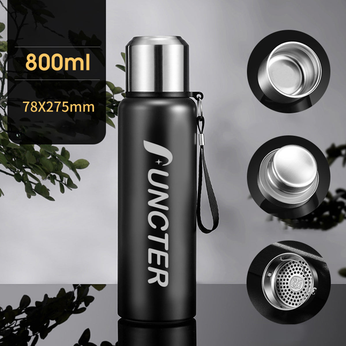 27OZ Stainless Steel Vacuum Insulated Water Bottle W/Cup
