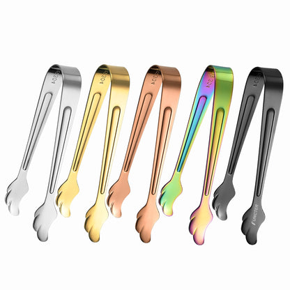 4.13" 304 Stainless Steel Wing Shape Ice Tongs Cooking Kitchen Tongs