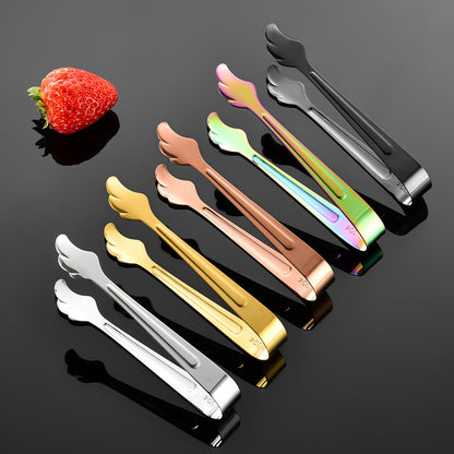 4.13" 304 Stainless Steel Wing Shape Ice Tongs Cooking Kitchen Tongs