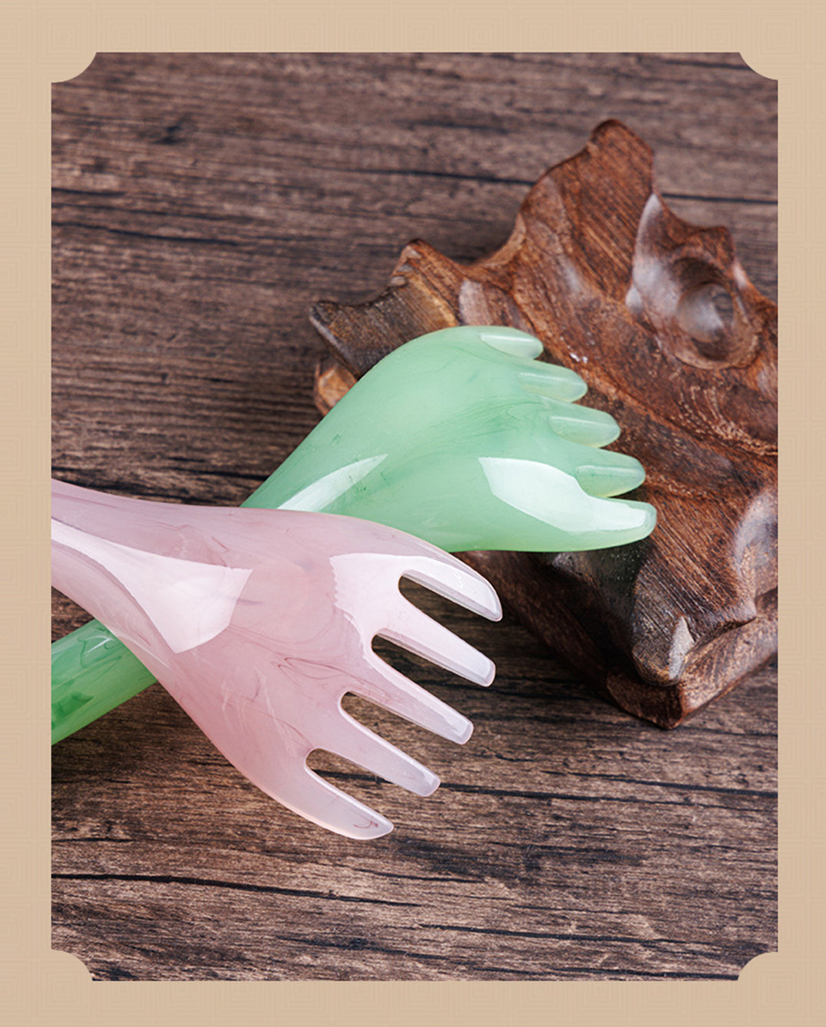 Handheld Massager Tool 5 Claws Head Skin Scraping Resin Manual Massager