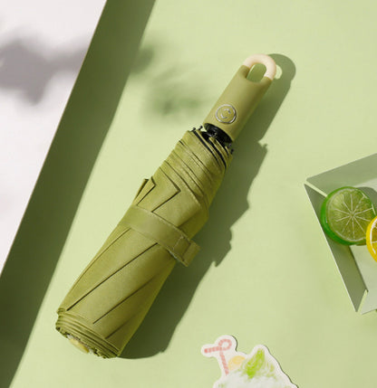 Portable Umbrella with Novelty Carabiner Handle Automatic Three Fold Umbrella