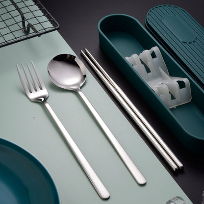 304 Stainless Steel Portable Chopsticks Spoon & Fork