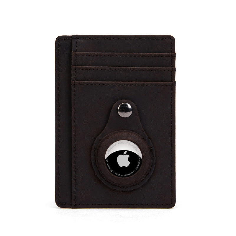 RFID Genuine Leather Tracker Protector Case Gentleman Wallet Money Clip