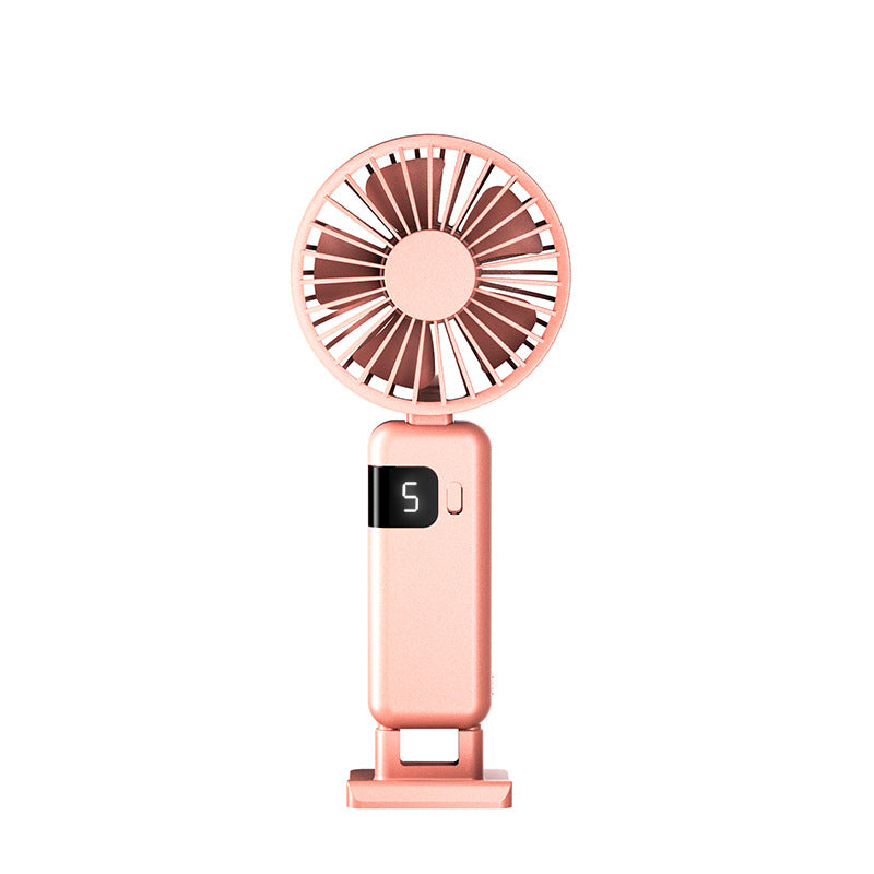 5 Levels Speed Folding Handheld Fan Rechargeable Mini Fan Phone Holder With Lanyard