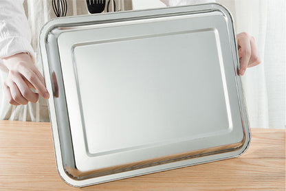 12.60 x 8.66 x 0.78" Stainless Steel Rectangular Thickened Tray Stainless Steel Metal Tray